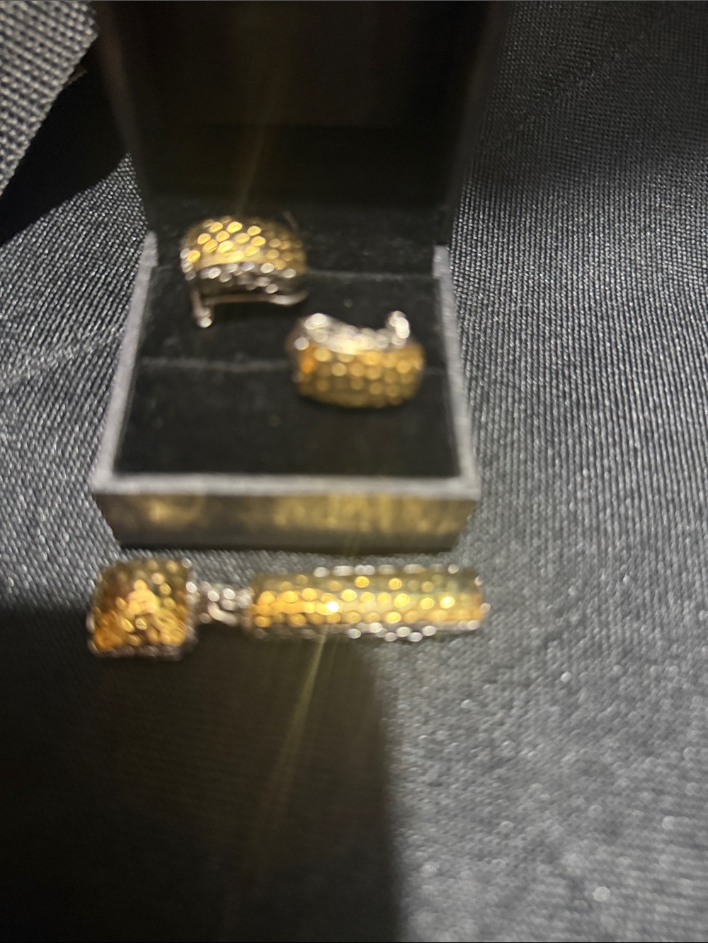Gold-Tone Textured Jewelry Set